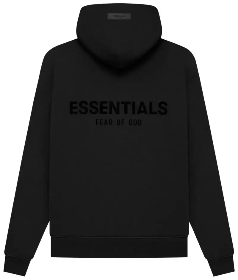 Fear of God Essentials Fleece Hoodie Stretch Limo Black over Sized Fit