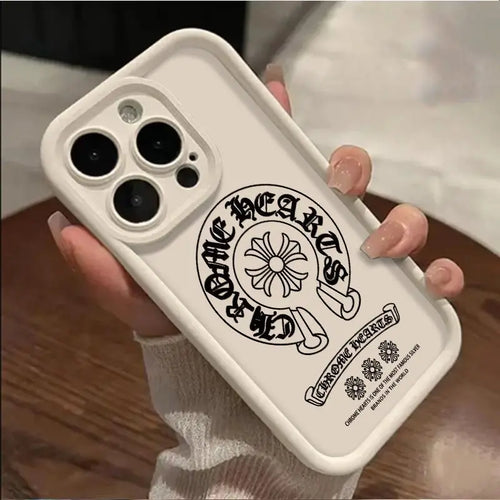 Trendy Gothic Floral Letter Cross Slim Phone Case for Iphone 17 16 15 14 Pro Max 13 12 11 XR XS plus Air Shockproof anti Scratch Protective TPU Cover Gift Birthday Valentine Christmas