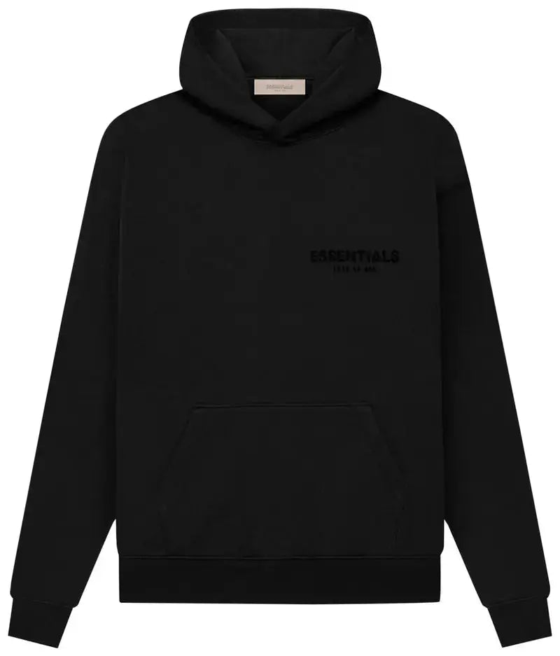 Fear of God Essentials Fleece Hoodie Stretch Limo Black over Sized Fit
