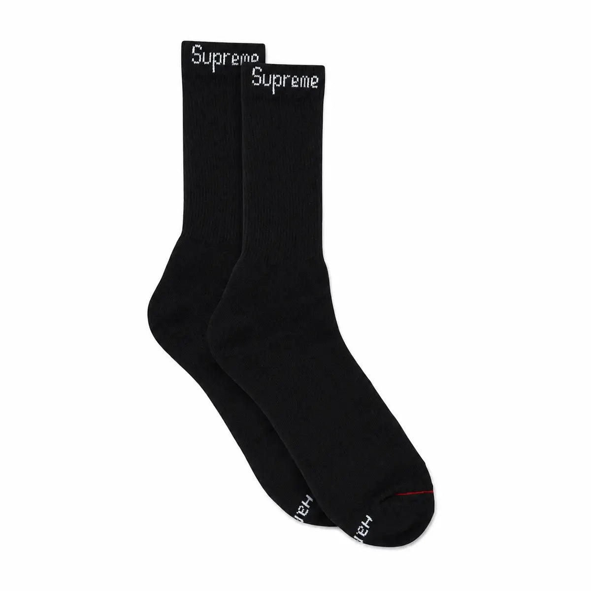 Supreme Hanes Socks 4 Pack Black Comfortable Everyday Wear Classic Versatile Black Socks for Daily Use