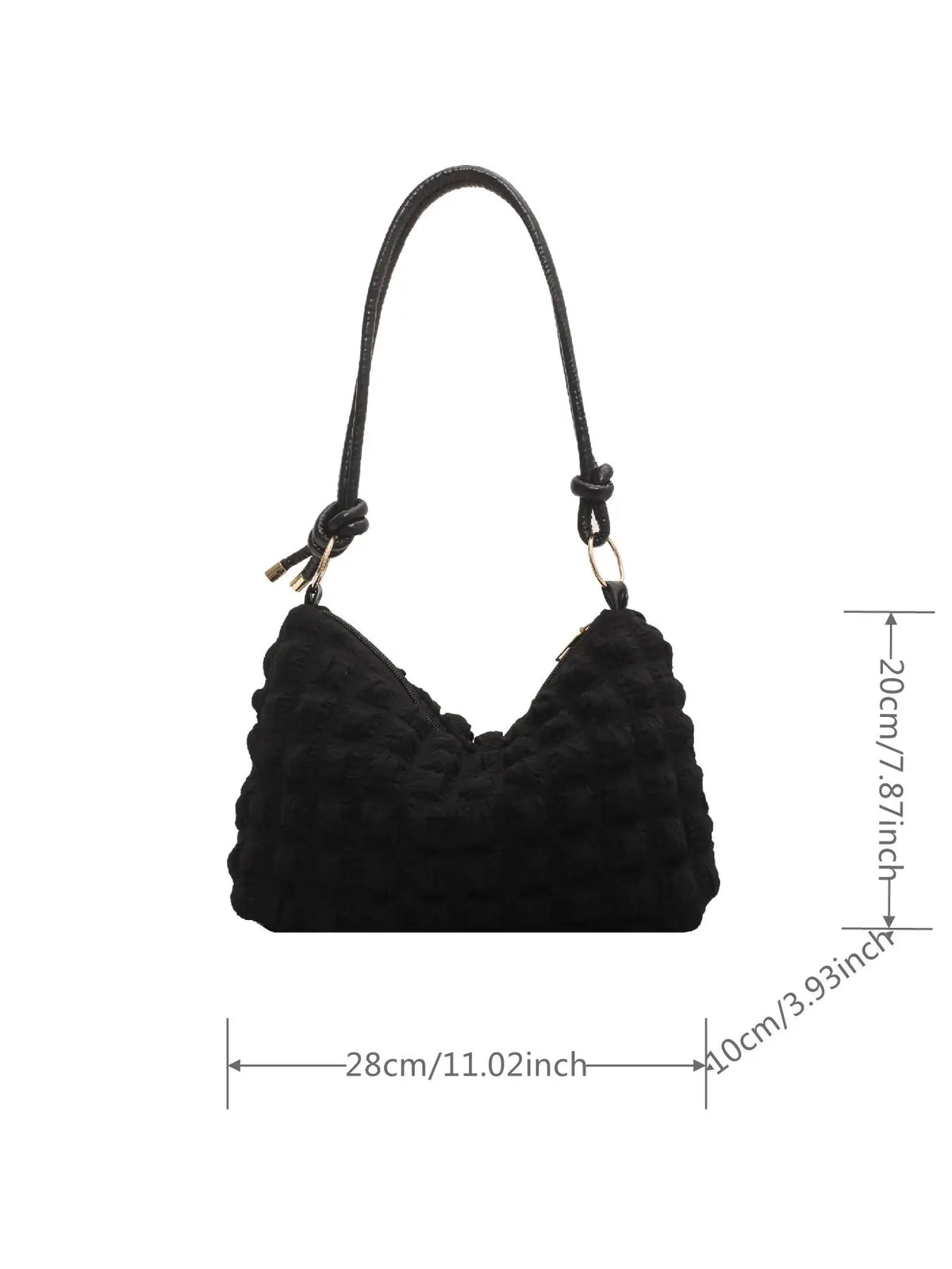 Women'S Textured Knot Design Tote Bag, Fashion Plush Underarm Handbag, Casual Quilted Shoulder Purse for Work & Daily Used, Fashionable Unique Bags, Everyday Crossbody Puffy Bag, Fluffy Crossbody Bag