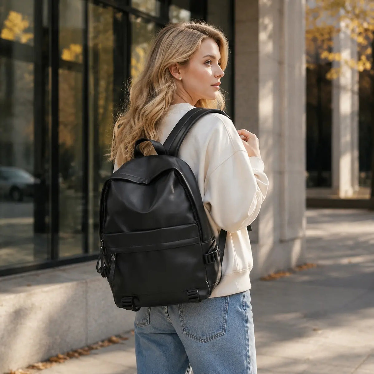 Plain Waterproof College Backpack - Lightweight Casual Daypack, Nylon Multi Compartment Book Bag for School, 15.6-Inch Padded Laptop Compartment, Travel Daypack for Men & Women, Tiktok Shop Back to School Item