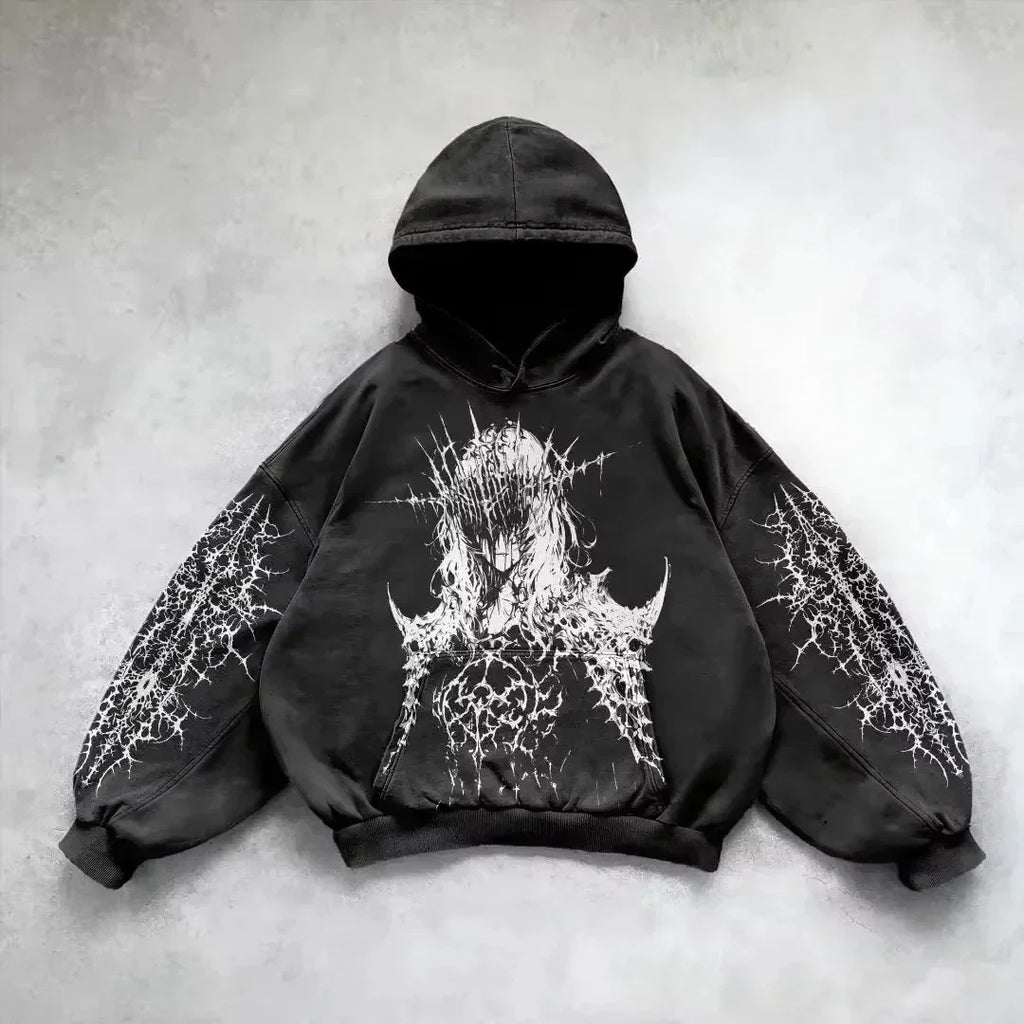 Y2K Gothic Graphic Oversized Hoodie | Premium Streetwear Collection