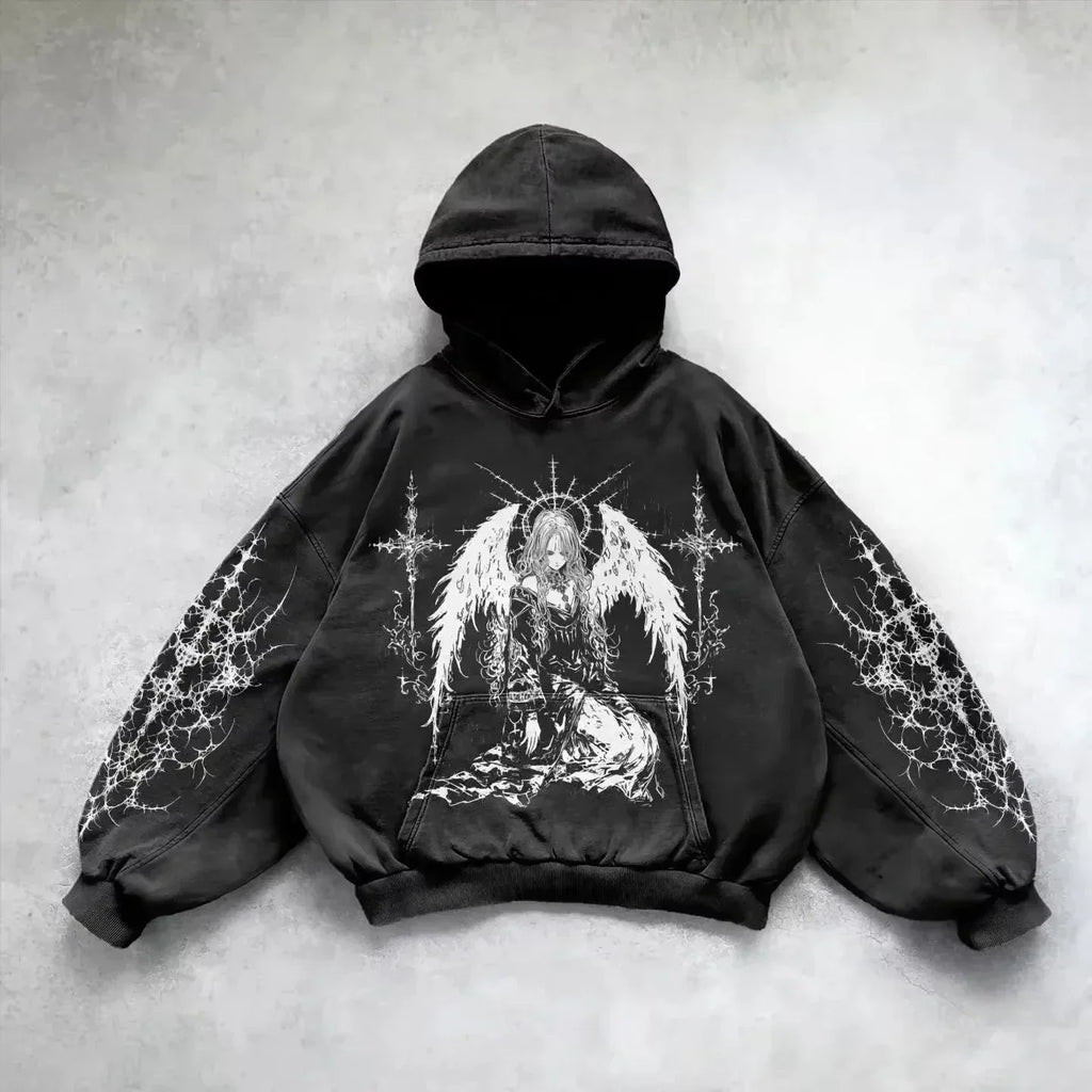 Y2K Gothic Graphic Oversized Hoodie | Premium Streetwear Collection