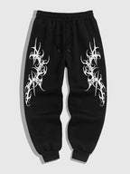 Men's Gothic Streetwear Jogger Pants – Graphic Hip Hop Cargo Sweatpants