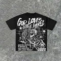 Zotion Skull Warning Tee — Vintage Graphic Oversized Streetwear
