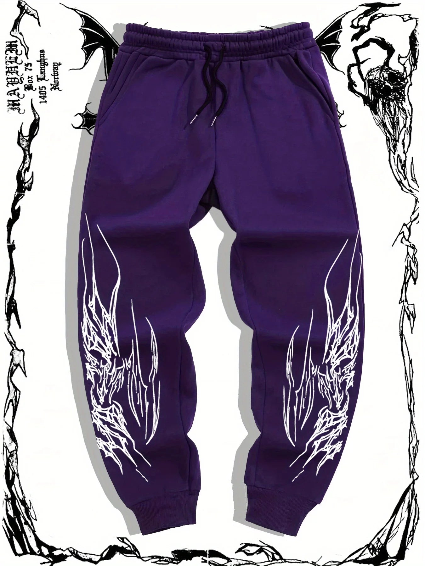 Men's Gothic Streetwear Jogger Pants – Graphic Hip Hop Cargo Sweatpants