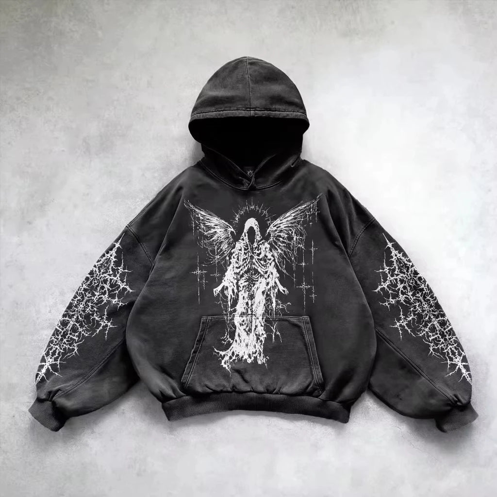 Y2K Gothic Graphic Oversized Hoodie | Premium Streetwear Collection