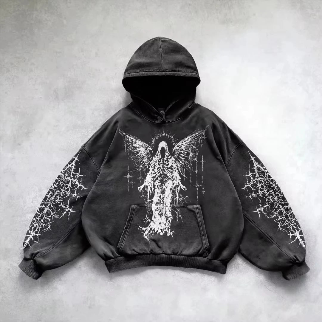 Y2K Gothic Graphic Oversized Hoodie | Premium Streetwear Collection
