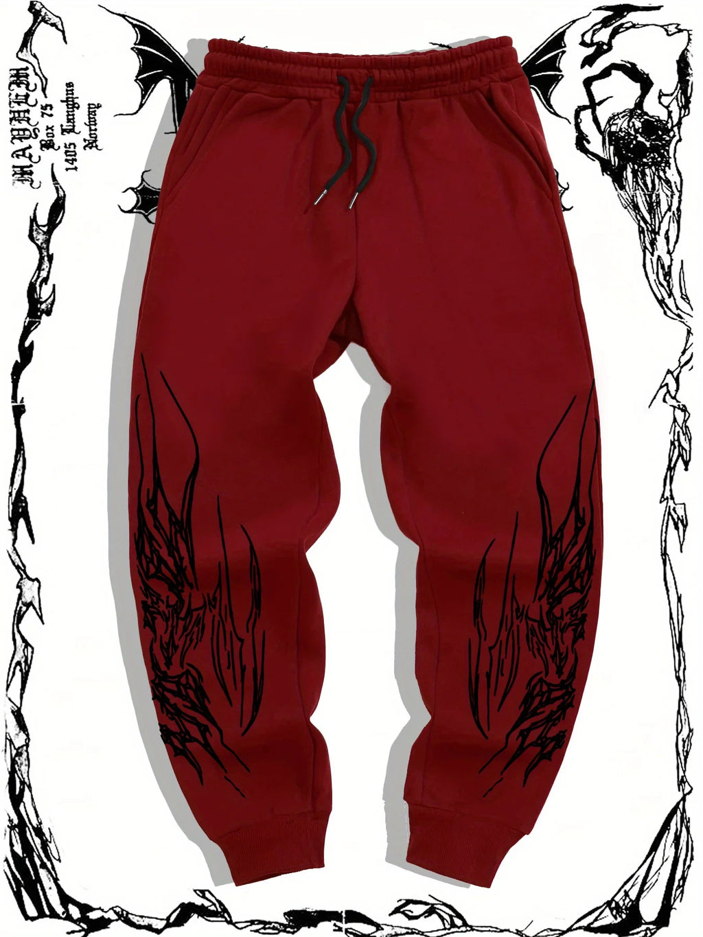 Men's Gothic Streetwear Jogger Pants – Graphic Hip Hop Cargo Sweatpants