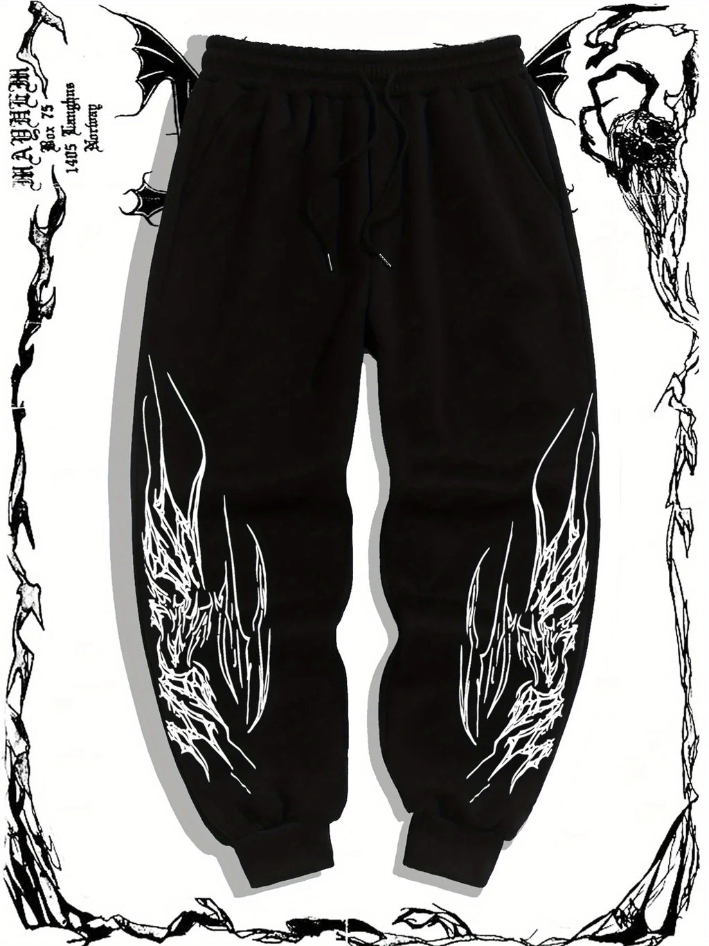 Men's Gothic Streetwear Jogger Pants – Graphic Hip Hop Cargo Sweatpants