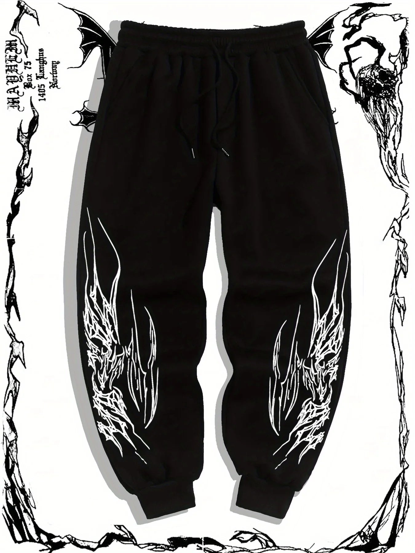 Men's Gothic Streetwear Jogger Pants – Graphic Hip Hop Cargo Sweatpants