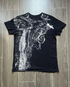 Y2K American Skull Pattern Long Sleeve T-Shirt for Men & Women – Oversized Round Neck Gothic Streetwear Casual Graphic Tee
