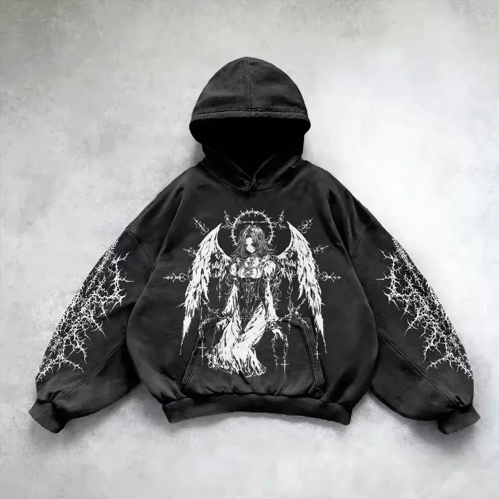 Y2K Gothic Graphic Oversized Hoodie | Premium Streetwear Collection