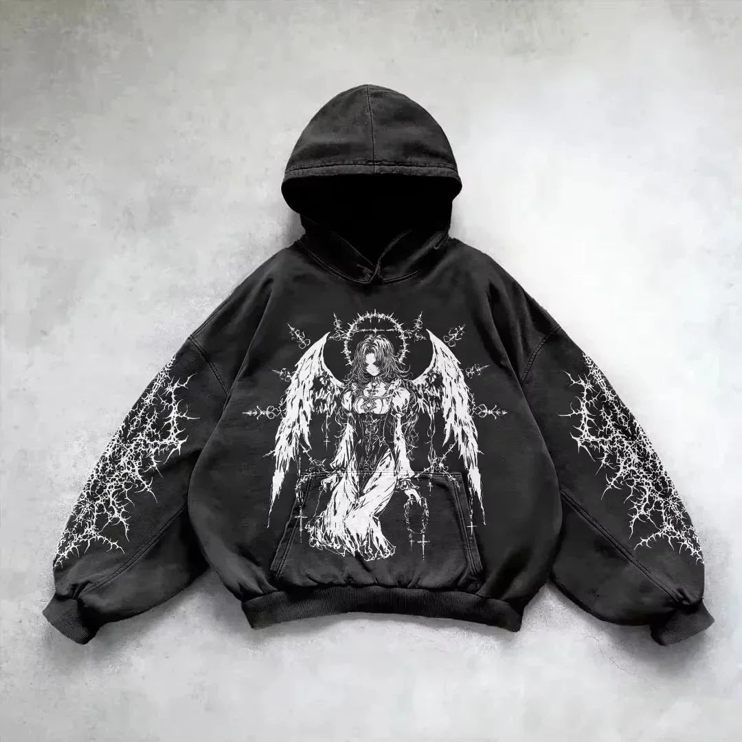 Y2K Gothic Graphic Oversized Hoodie | Premium Streetwear Collection