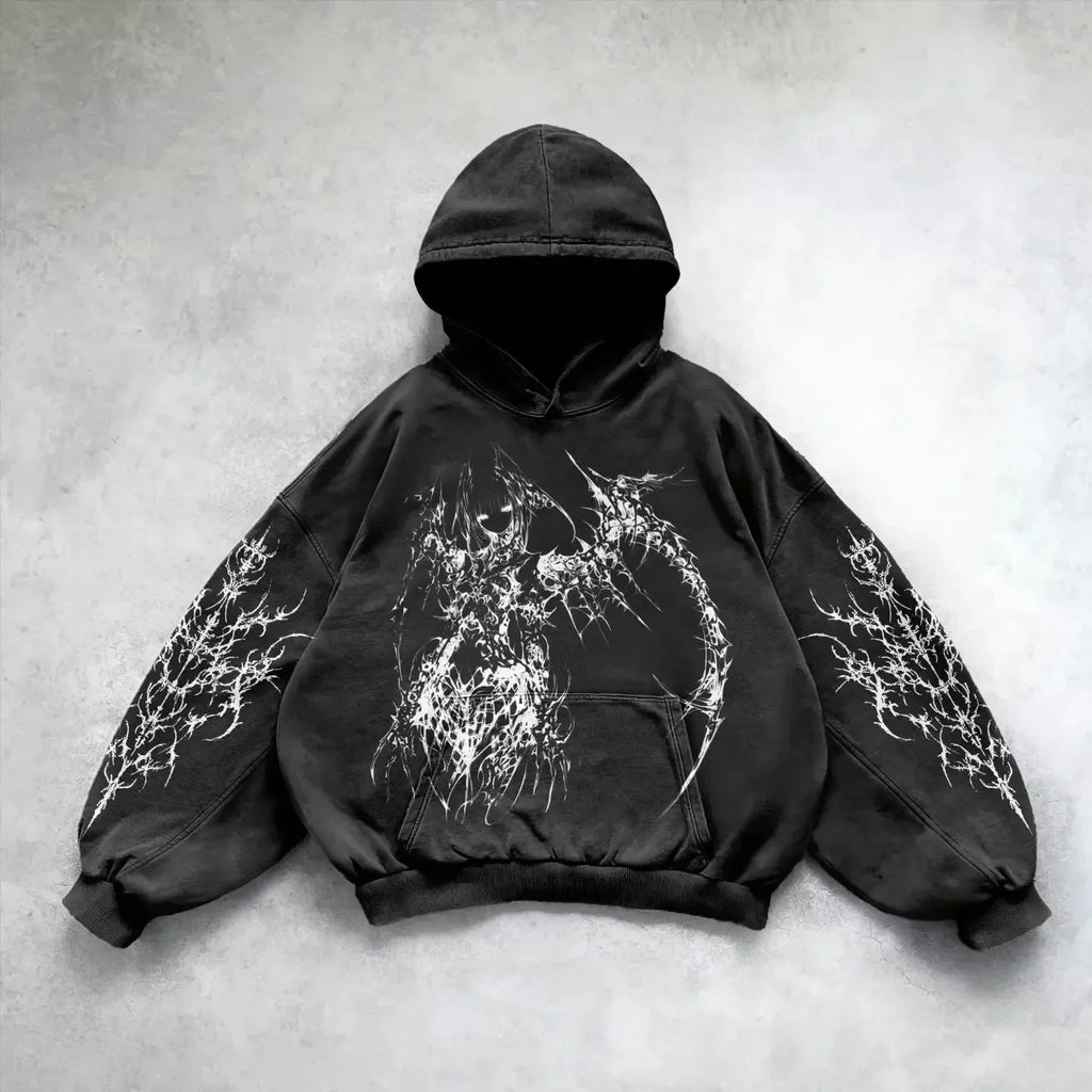 Y2K Gothic Graphic Oversized Hoodie | Premium Streetwear Collection