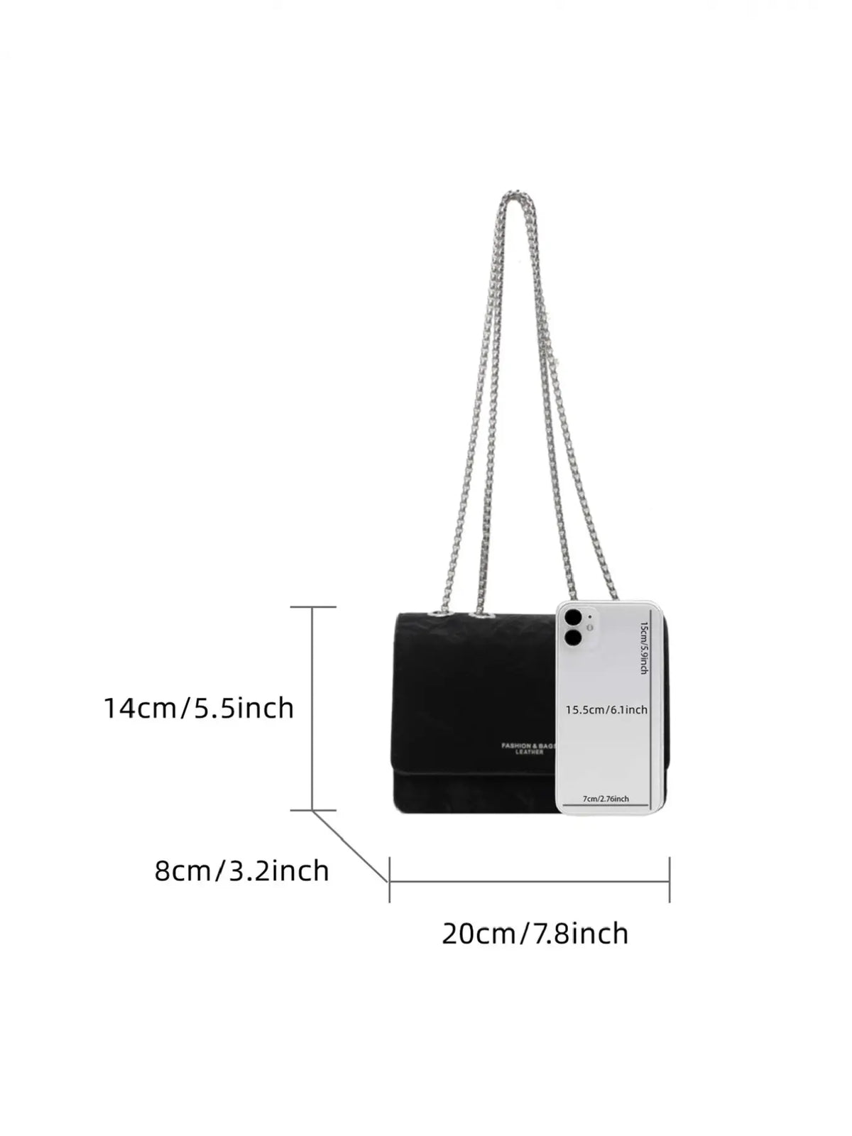 Fashionable Chain Shoulder Small Flap Square Bag, Versatile Casual Crossbody Purse Bag for Women, Stylish Outdoors Use, Crossbody Bags, Casual Trendy Purses