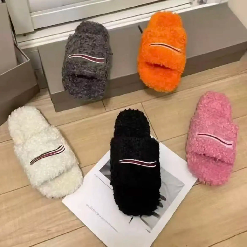 Outdoor Sports Slippers Unisex Mens and Women'S Cozy Fuzzy Plush Slippers for Lndoor Outdoor