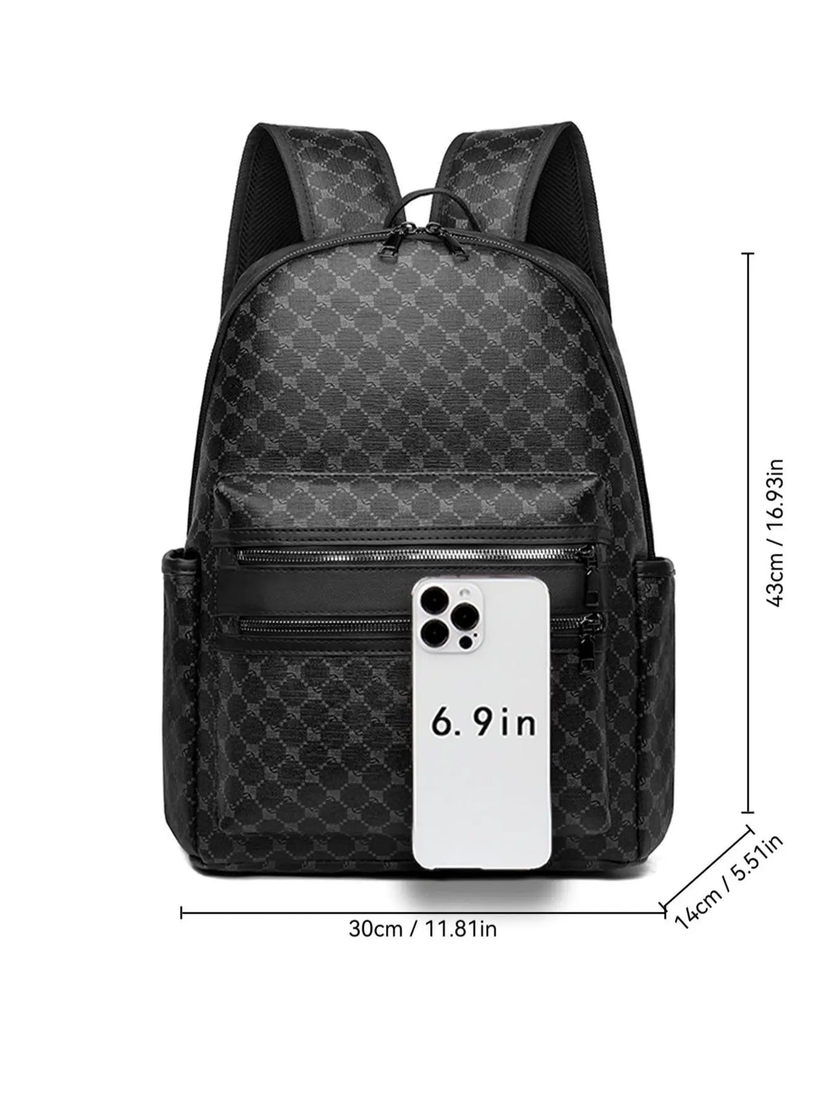 Large Capacity Circle Pattern Backpack, Simple Fashion Casual Men'S Backpack, Ideal for Students, Office Commute, Short Trips & Travel