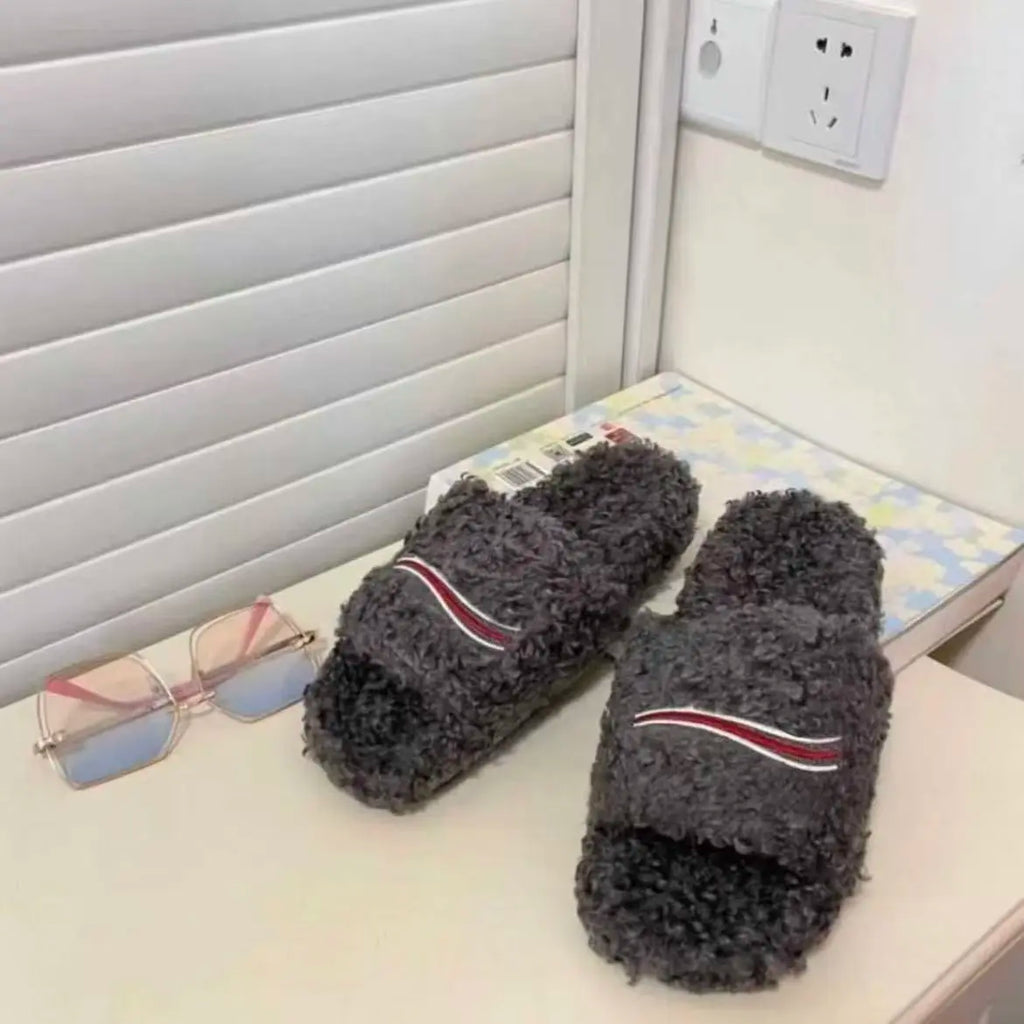 Outdoor Sports Slippers Unisex Mens and Women'S Cozy Fuzzy Plush Slippers for Lndoor Outdoor