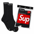 Supreme Hanes Socks 4 Pack Black Comfortable Everyday Wear Classic Versatile Black Socks for Daily Use